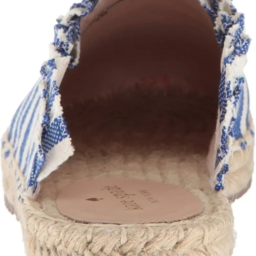 Kate Spade New York Laila Mule Blue White Stripe Espadrille Size 6.5